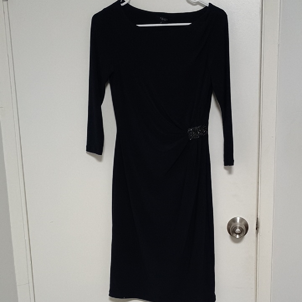 Navy Long Sleeve Side Ruched Dress